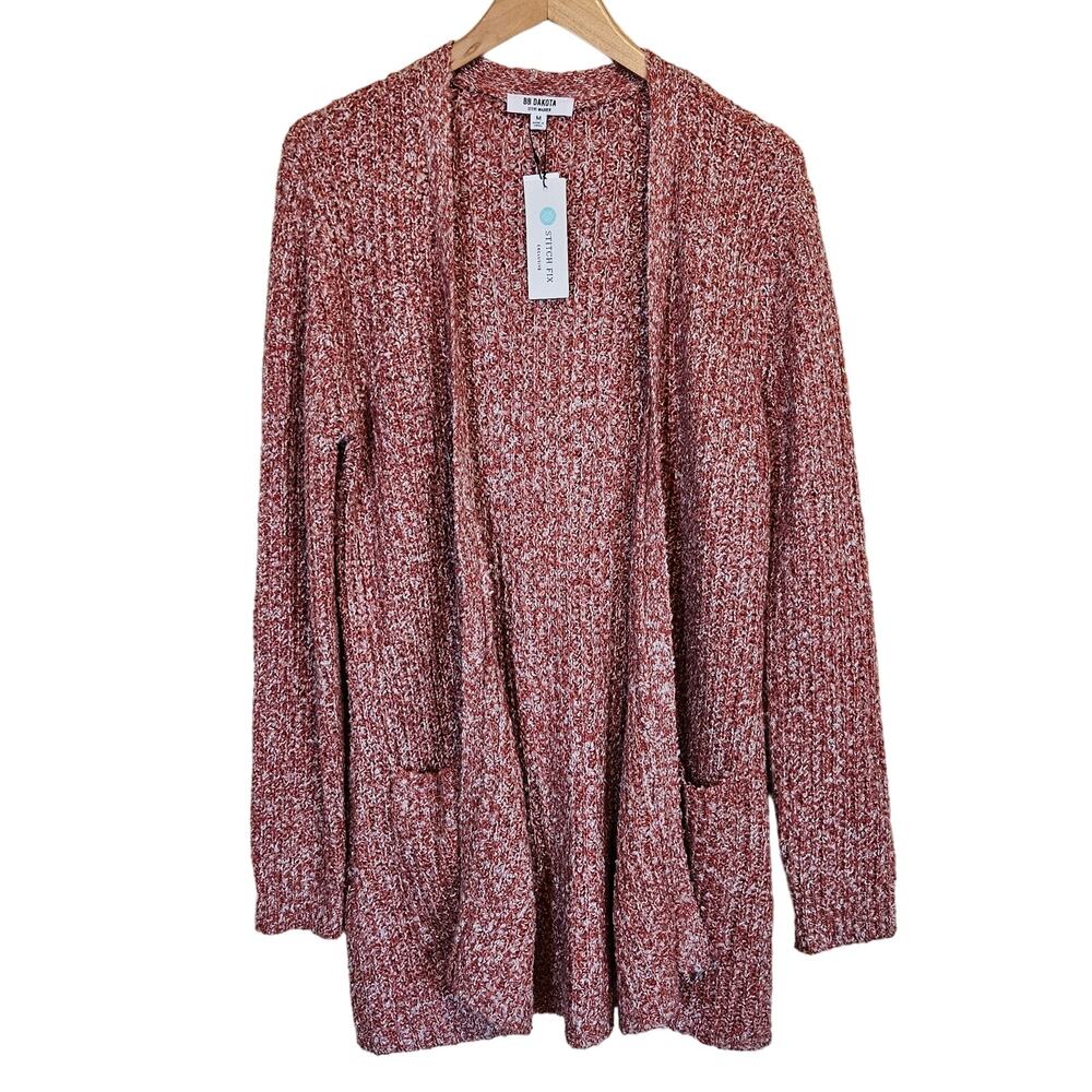 BB Dakota Steve Madden‎ Odetta Open Pocket Cardigan Rust Women's Medium Fall